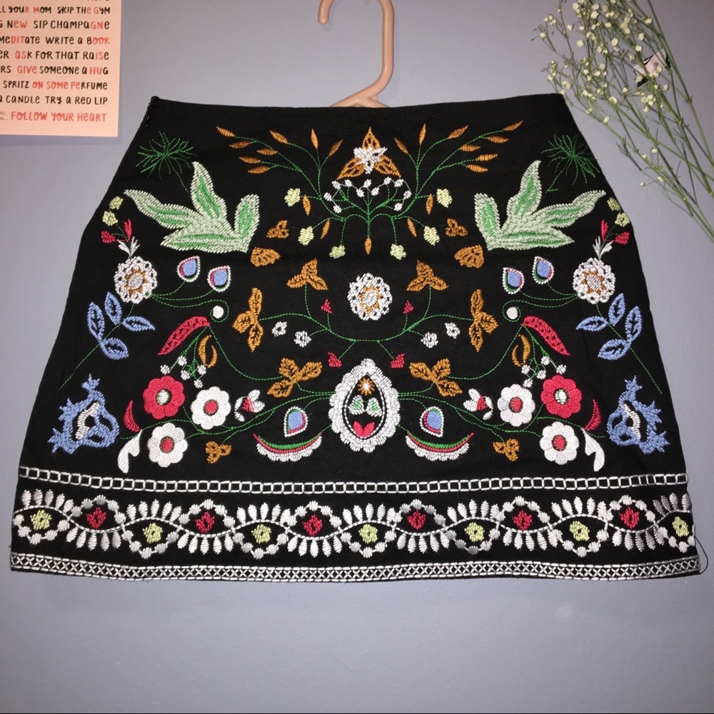 Embroidered Mini Skirt
